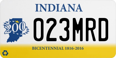 IN license plate 023MRD