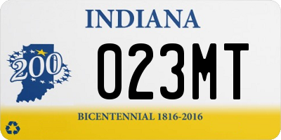 IN license plate 023MT