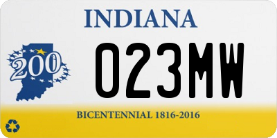 IN license plate 023MW