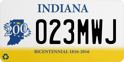 IN license plate 023MWJ