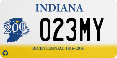 IN license plate 023MY