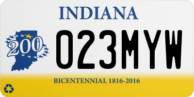 IN license plate 023MYW