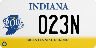 IN license plate 023N