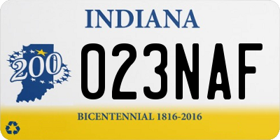 IN license plate 023NAF
