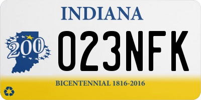 IN license plate 023NFK