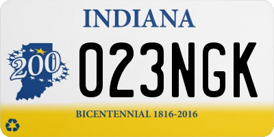 IN license plate 023NGK