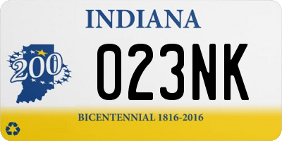 IN license plate 023NK