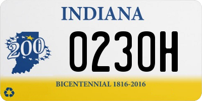 IN license plate 023OH