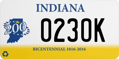 IN license plate 023OK