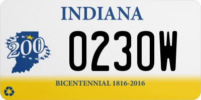 IN license plate 023OW