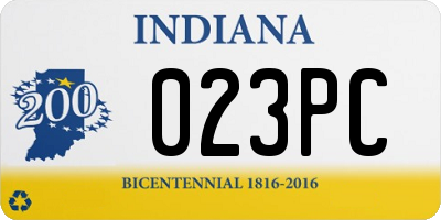 IN license plate 023PC
