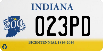 IN license plate 023PD