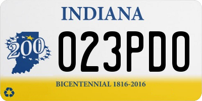 IN license plate 023PDO