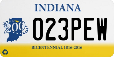 IN license plate 023PEW