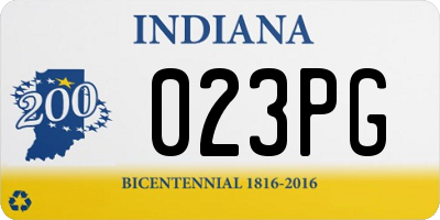 IN license plate 023PG