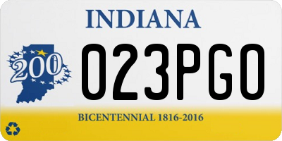 IN license plate 023PGO