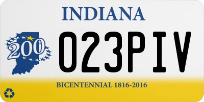 IN license plate 023PIV
