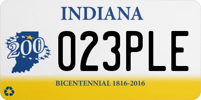 IN license plate 023PLE