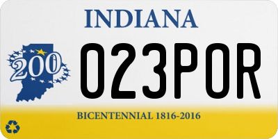 IN license plate 023POR