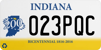 IN license plate 023PQC