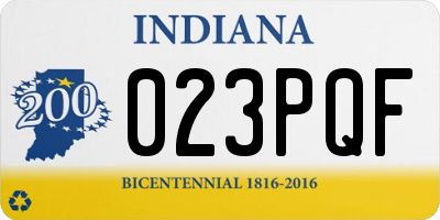 IN license plate 023PQF