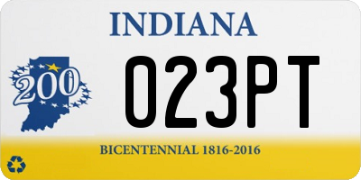 IN license plate 023PT