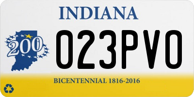 IN license plate 023PVO