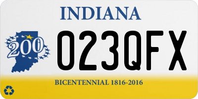 IN license plate 023QFX