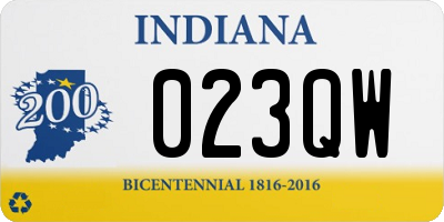 IN license plate 023QW