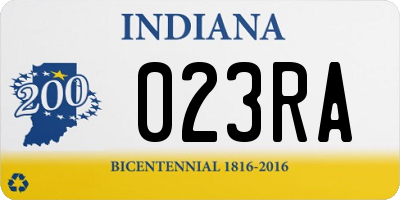 IN license plate 023RA