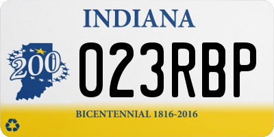 IN license plate 023RBP
