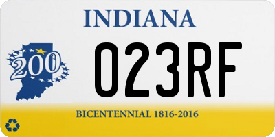 IN license plate 023RF