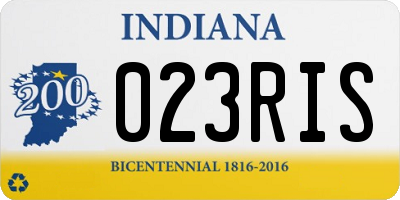 IN license plate 023RIS