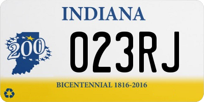 IN license plate 023RJ