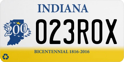 IN license plate 023ROX