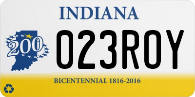 IN license plate 023ROY