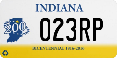 IN license plate 023RP