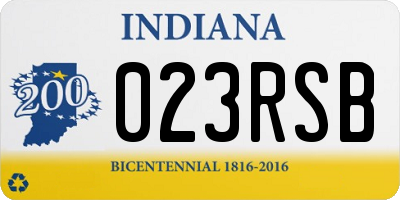 IN license plate 023RSB