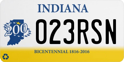 IN license plate 023RSN