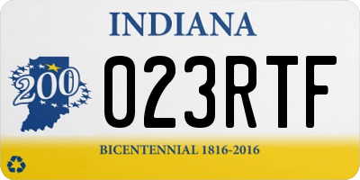 IN license plate 023RTF