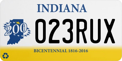 IN license plate 023RUX