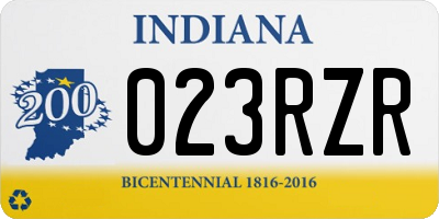 IN license plate 023RZR