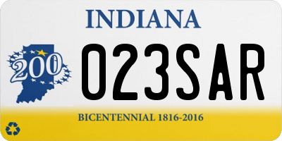 IN license plate 023SAR