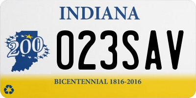 IN license plate 023SAV
