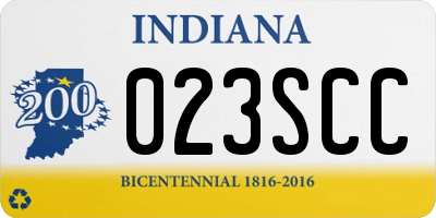 IN license plate 023SCC