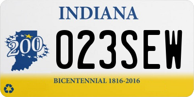 IN license plate 023SEW
