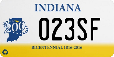 IN license plate 023SF