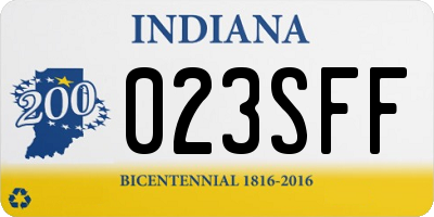 IN license plate 023SFF