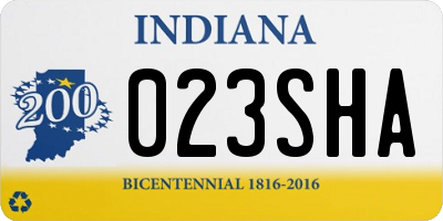 IN license plate 023SHA