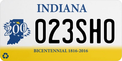 IN license plate 023SHO